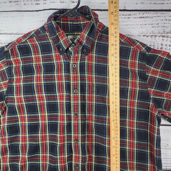 LL Bean Plaid Multi Colored Button Down Flannel Shirt Men’s Sz L 228061 - Picture 7 of 7